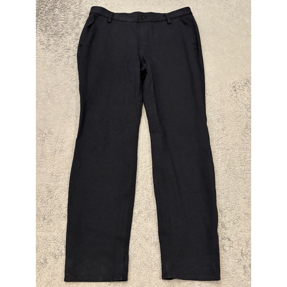 Kit and Ace Mens Technical Trousers Navy Blue Straight Leg Pants 34x31
